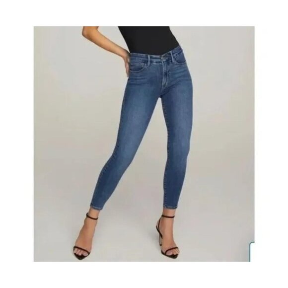 Good American Good Legs Skinny Jeans Size 4/27 Blue Dark Wash High Rise Stretch - Picture 1 of 15